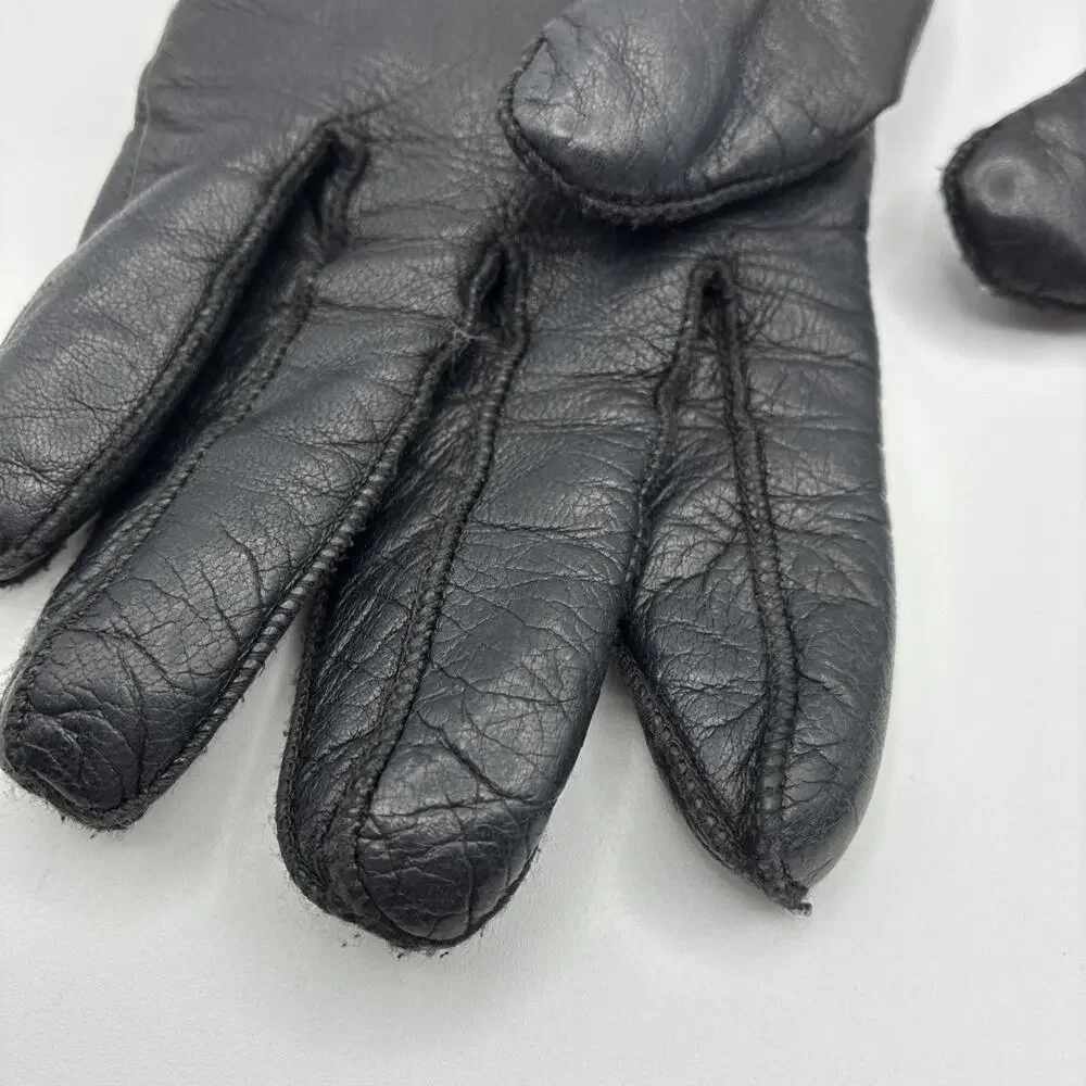 Coach Black Leather Women's Gloves Size 8